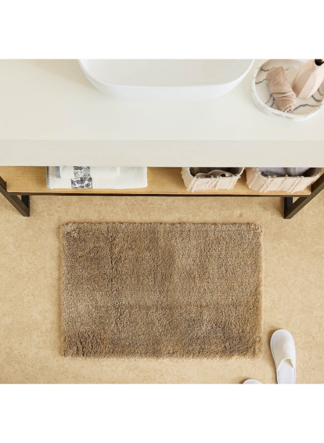 Home Box Plush Antiskid Bathmat - Brown - 60x90 cm - Image 1